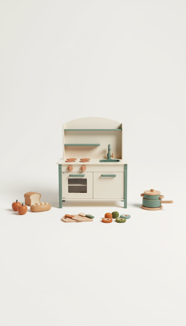 Montessori play kitchen solid wood