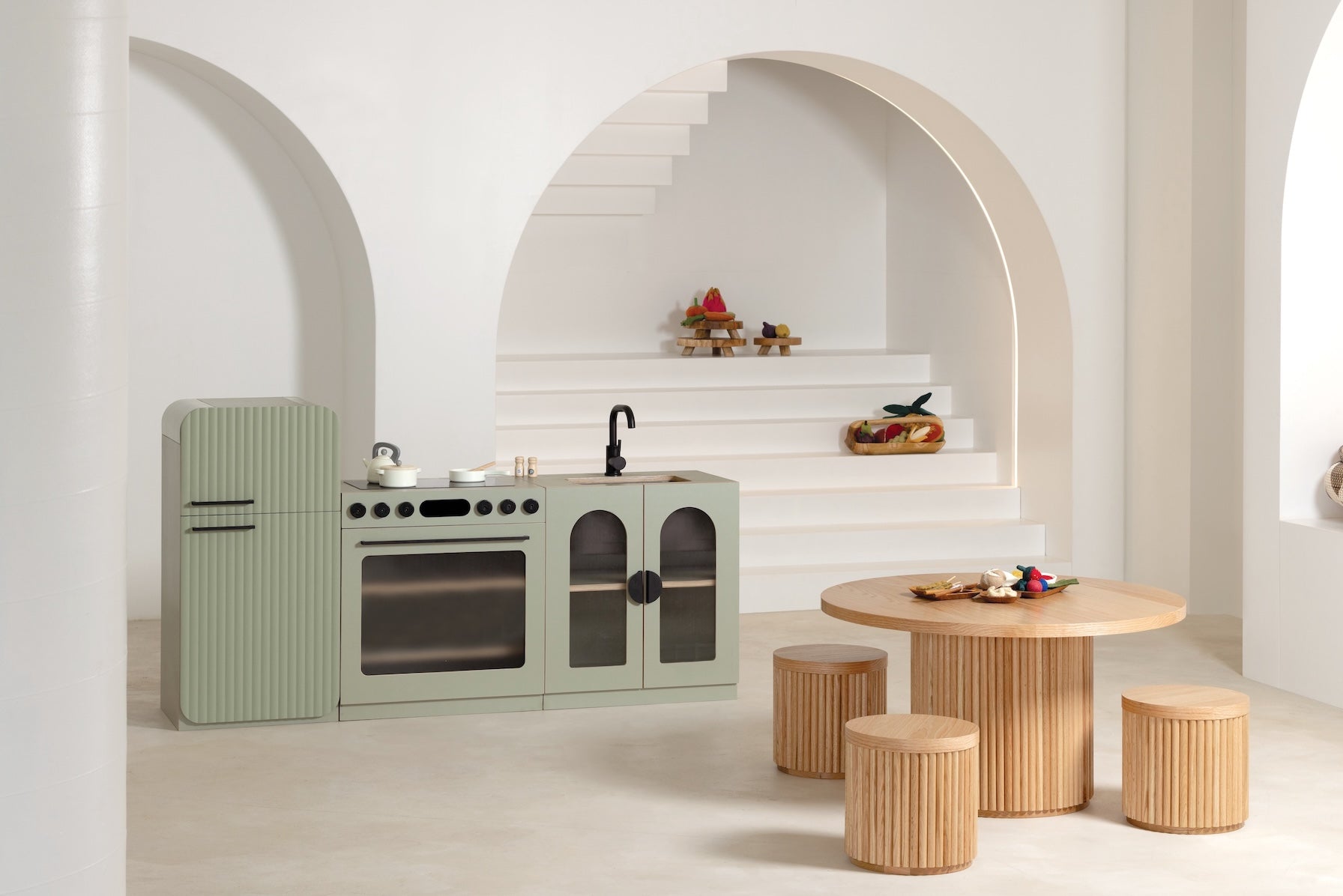 Fluted Home Corner Set Sage