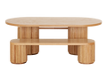 Oak Fluted Oval Table & Bench Set