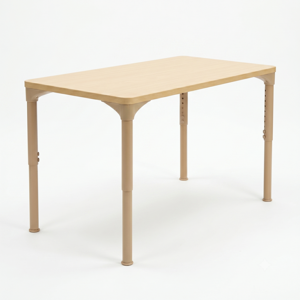 Rectangular Adjustable Kids Classroom Table – 48"×24", 13" to 17" Height