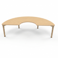 Half-Circle Adjustable Kids Classroom Table – 50"×25", 13" to 17" Height