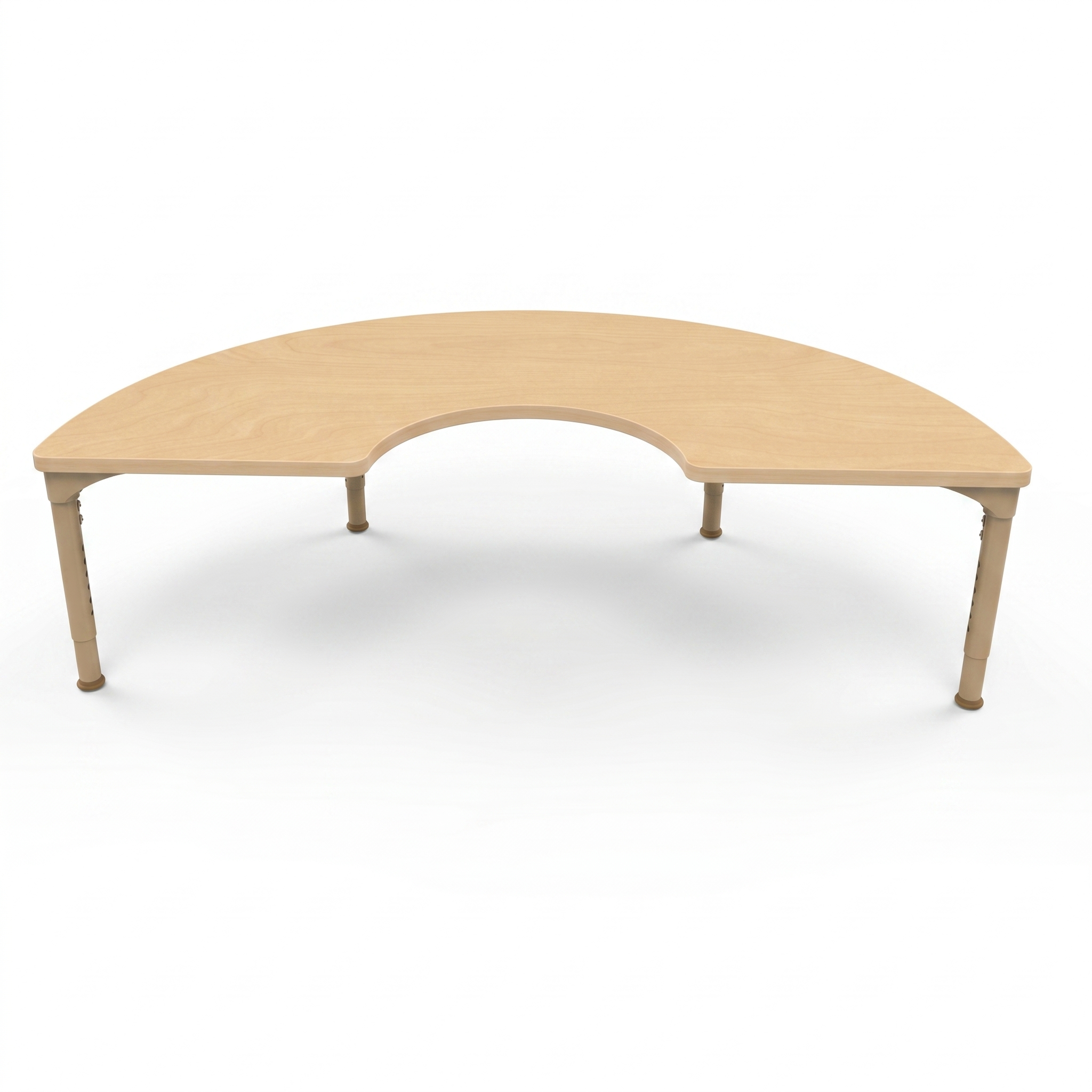 Half-Circle Adjustable Kids Classroom Table – 50"×25", 17" to 25" Height