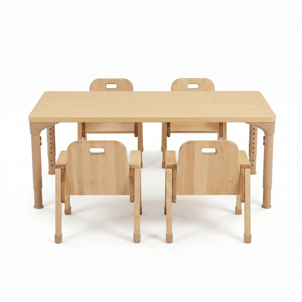 Rectangular Adjustable Kids Classroom Table – 48"×24", 17" to 25" Height