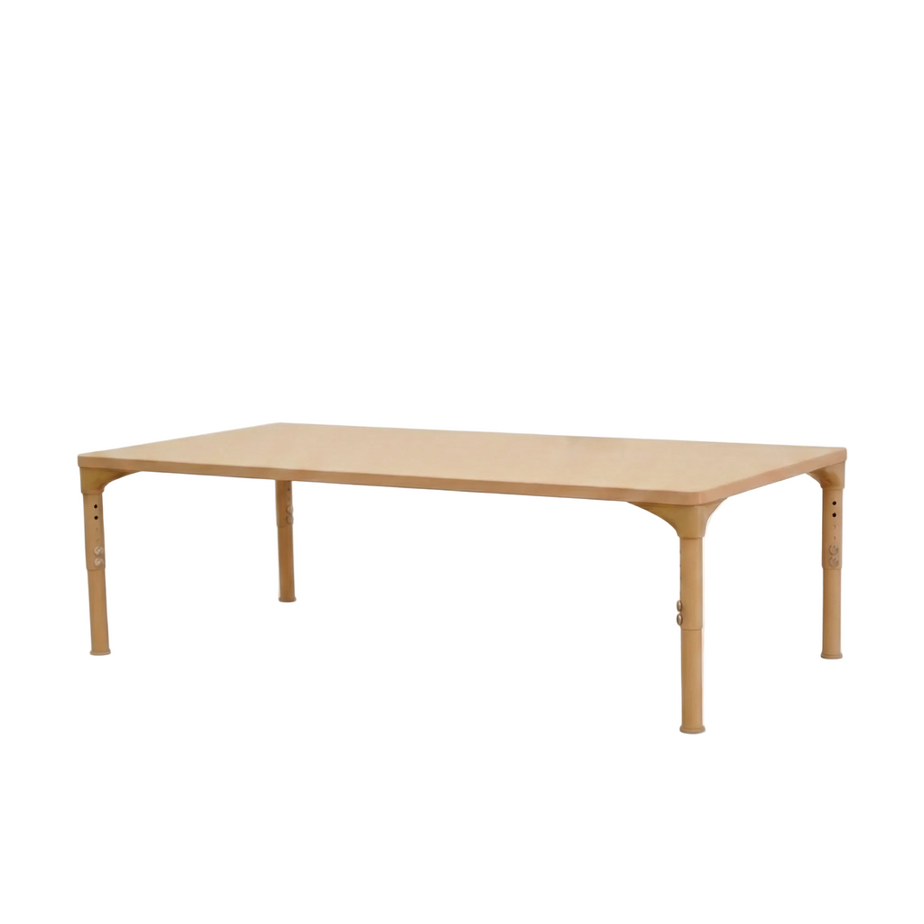 Wooden table on a white background