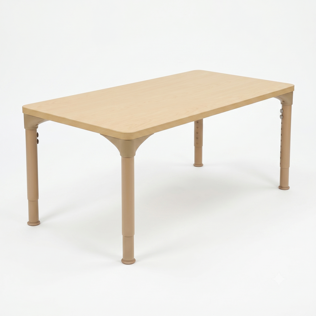 Rectangular Adjustable Kids Classroom Table – 48"×24", 17" to 25" Height