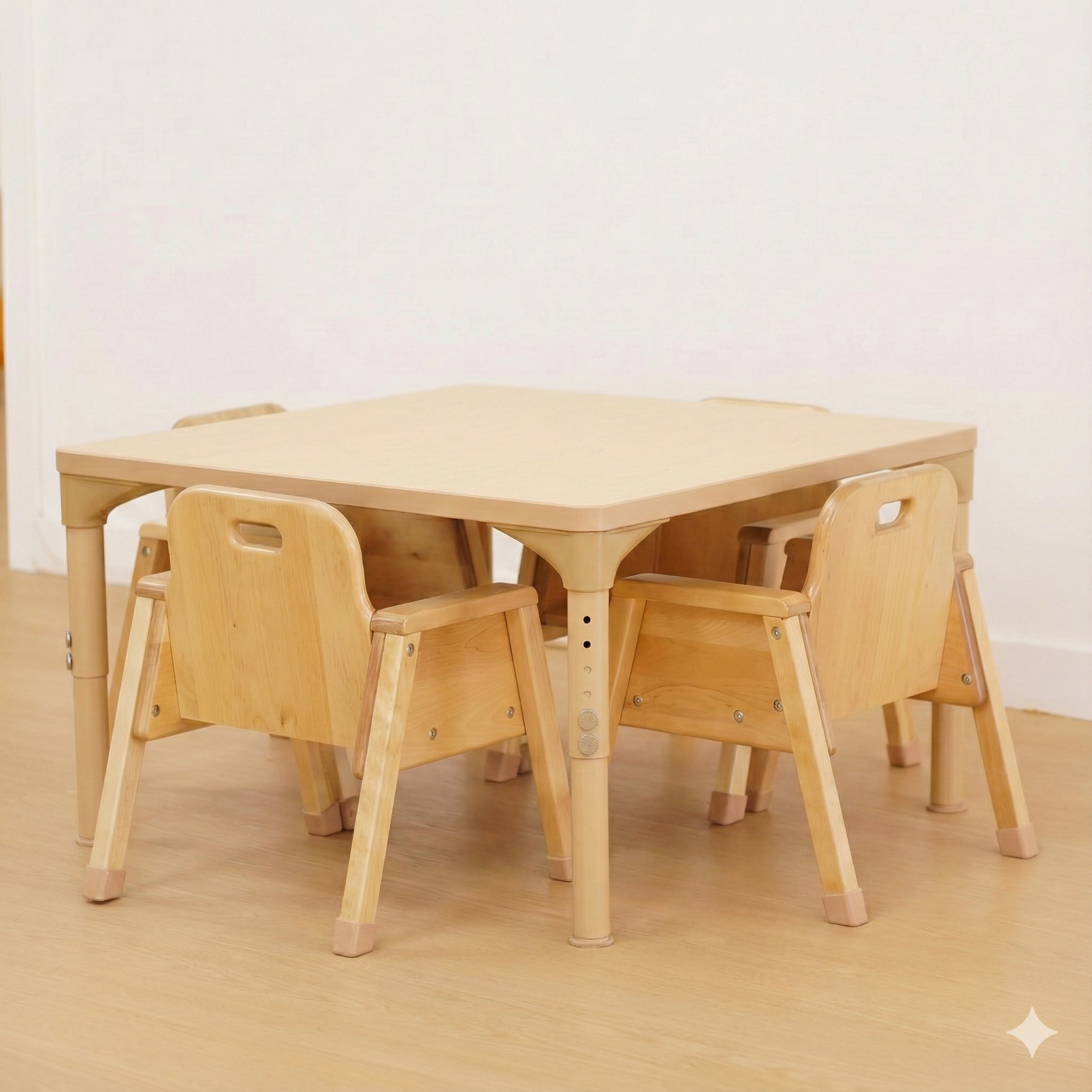 Square Adjustable Kids Classroom Table – 30"×30", 17" to 25" Height