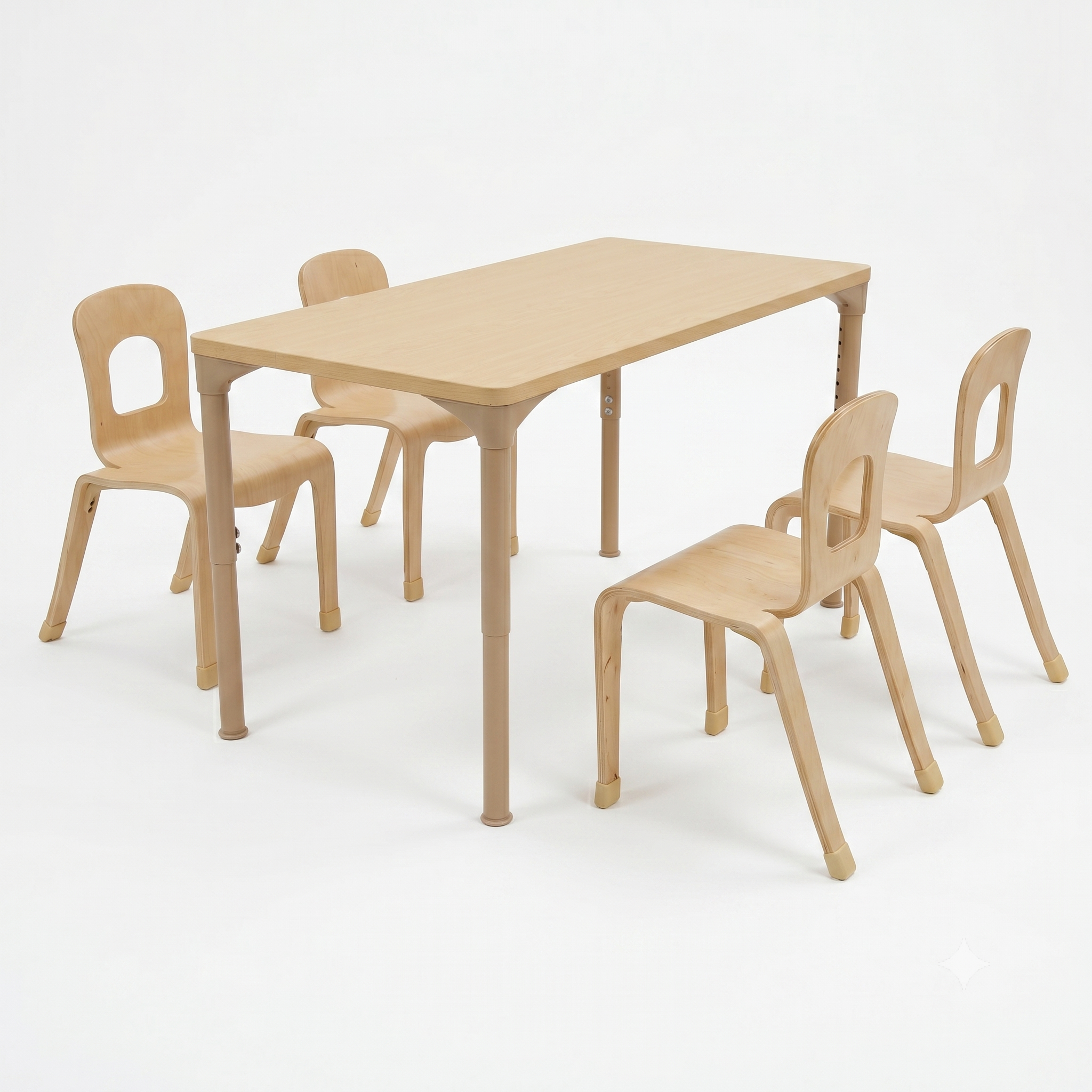 Rectangular Adjustable Kids Classroom Table – 48"×24", 13" to 17" Height