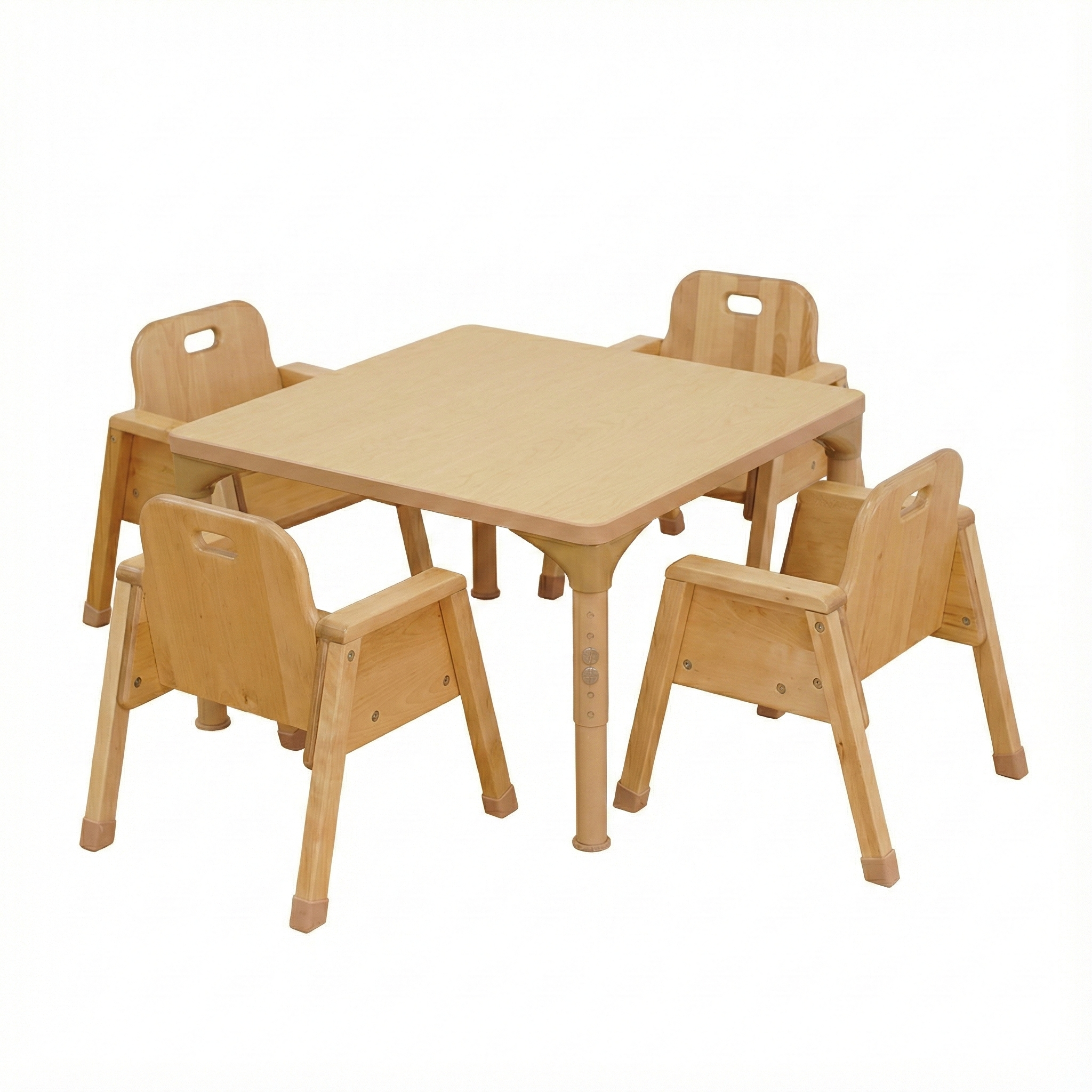 Square Adjustable Kids Classroom Table – 30"×30", 13" to 17" Height
