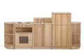 Tas Oak Kitchen Set, Fridge & Quarter Circles
