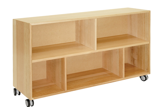 Tas Oak 2 Shelf Display Cupboard with Shelf Separators
