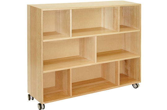 Tas Oak 3 Shelf Display Cupboard with Shelf Separators