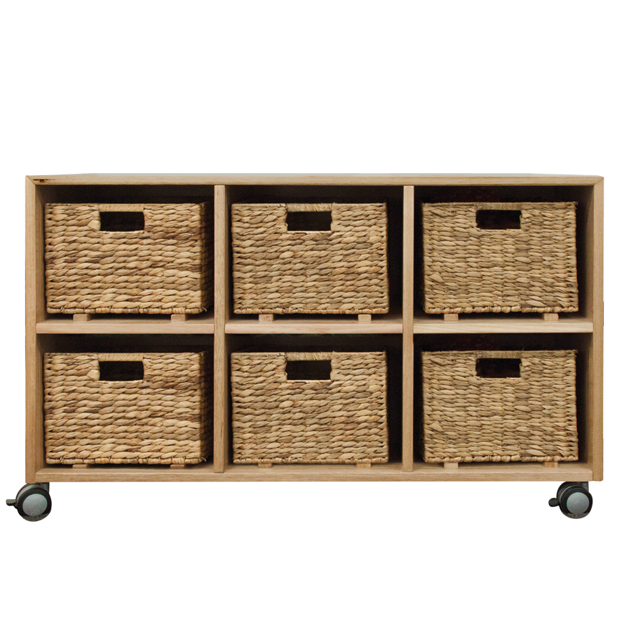 Tas Oak 6 Basket Storage Unit