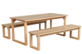 Tas Oak U-Frame Rectangle Table & Benches