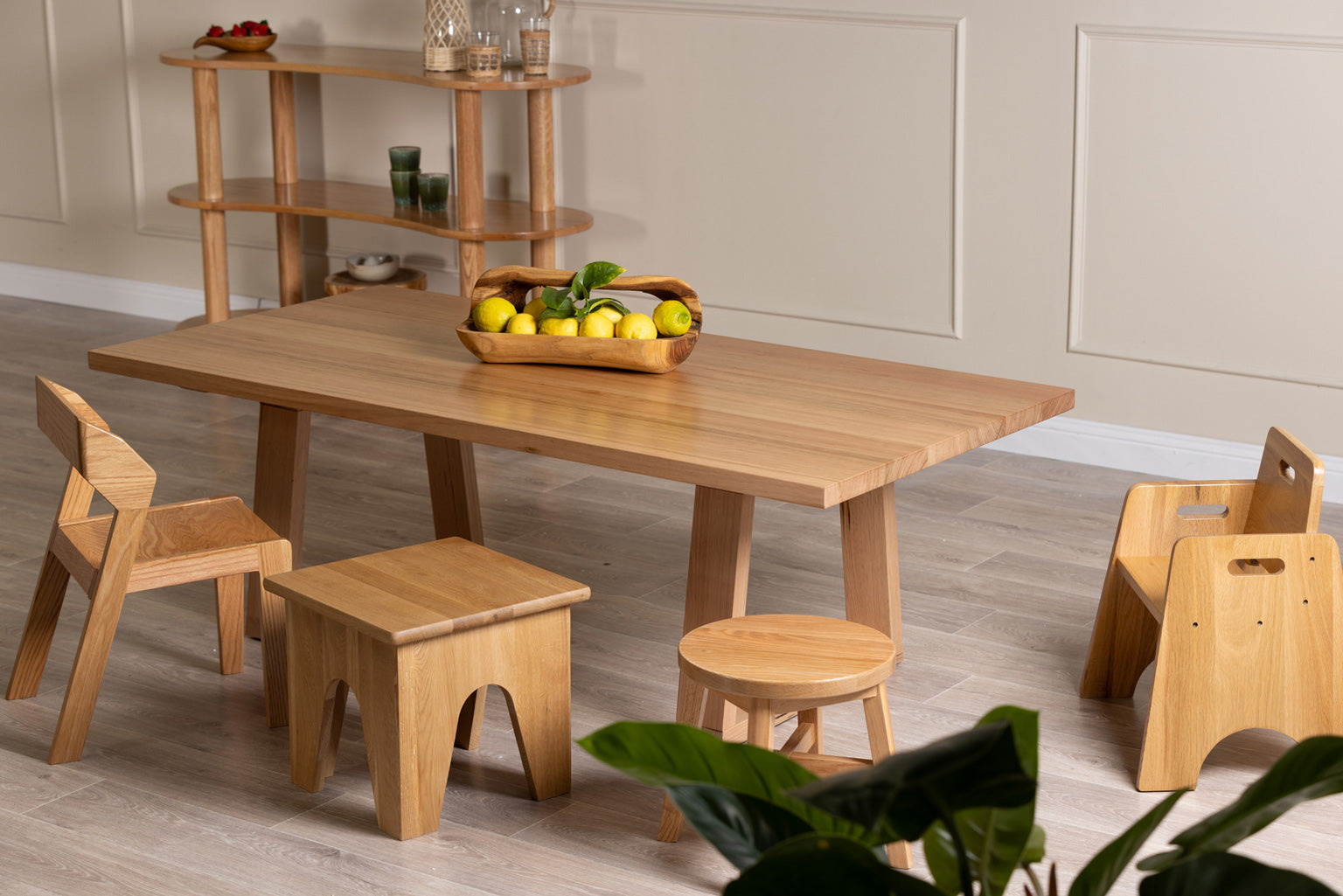 Oak Stackable Toddler Chair