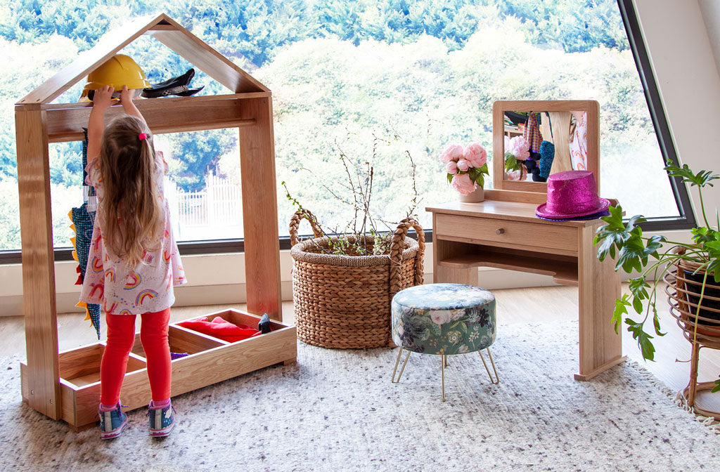 Oak Dress Up Rack