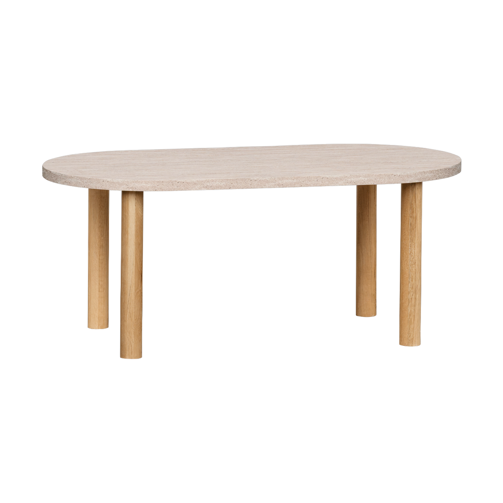 Leni Oval Travertine Table