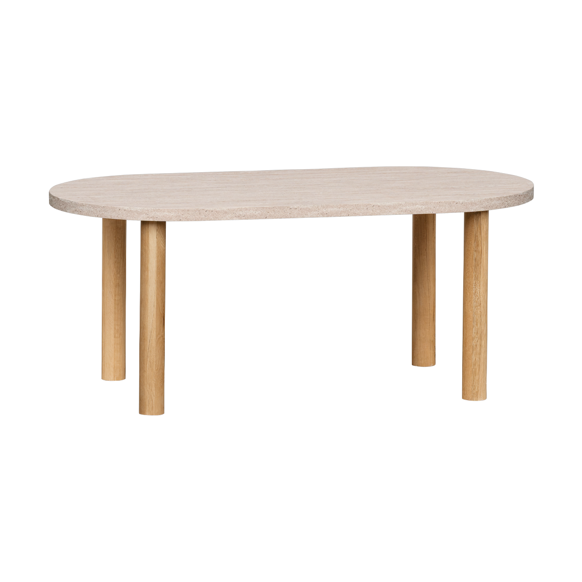 Leni Oval Travertine Table