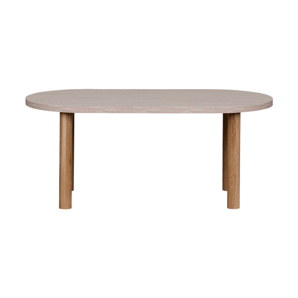 Leni Oval Travertine Table