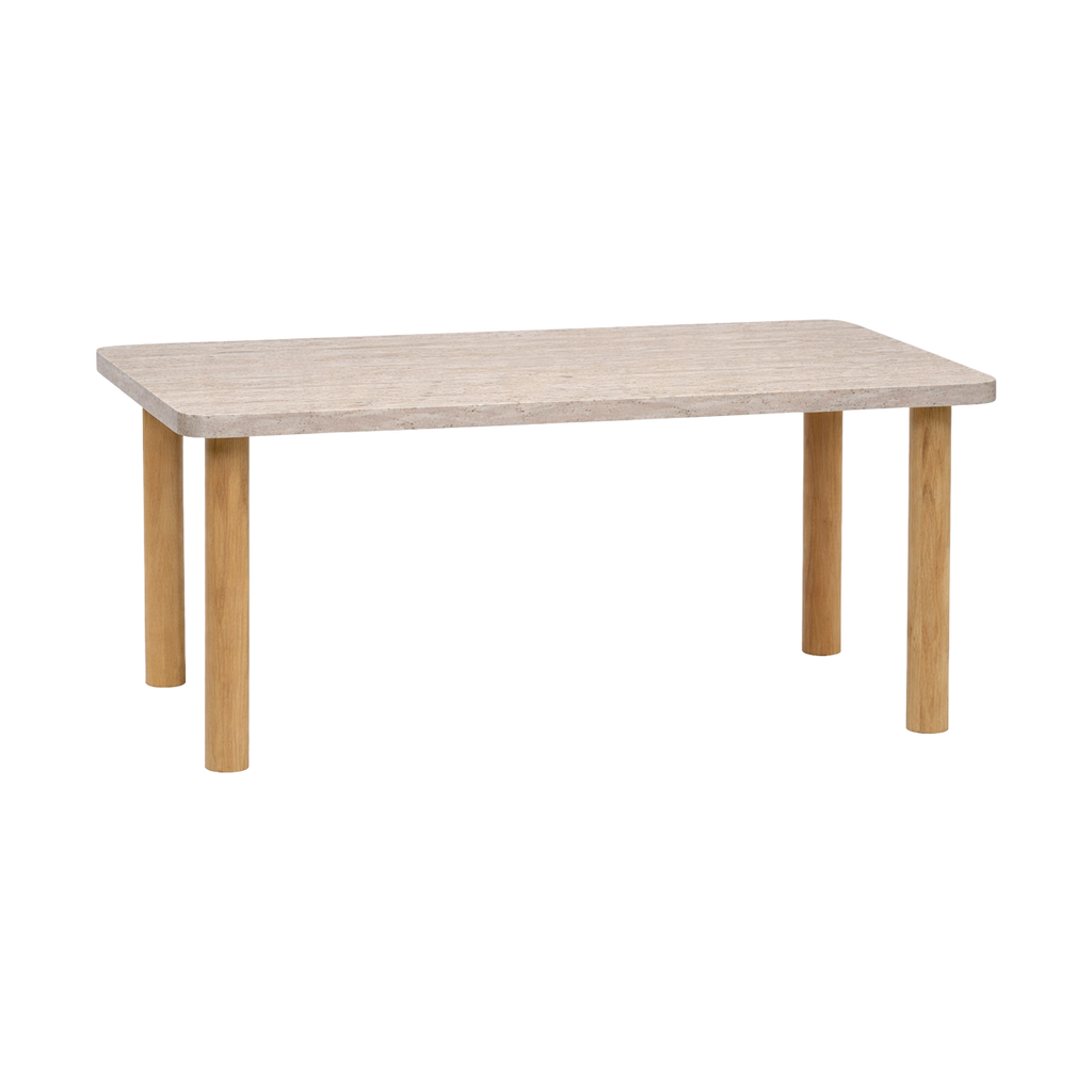 Leni Rectangle Travertine Table