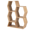 Oak Tall Honeycomb Display Shelf