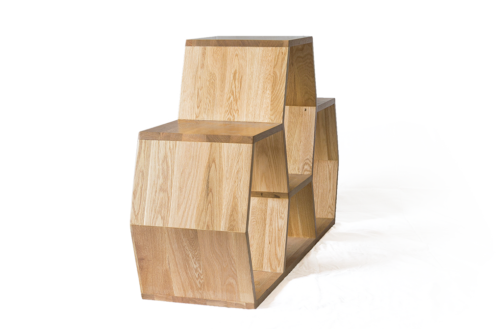 Oak Low Honeycomb Display Shelf