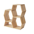Oak Medium Honeycomb Display Shelf
