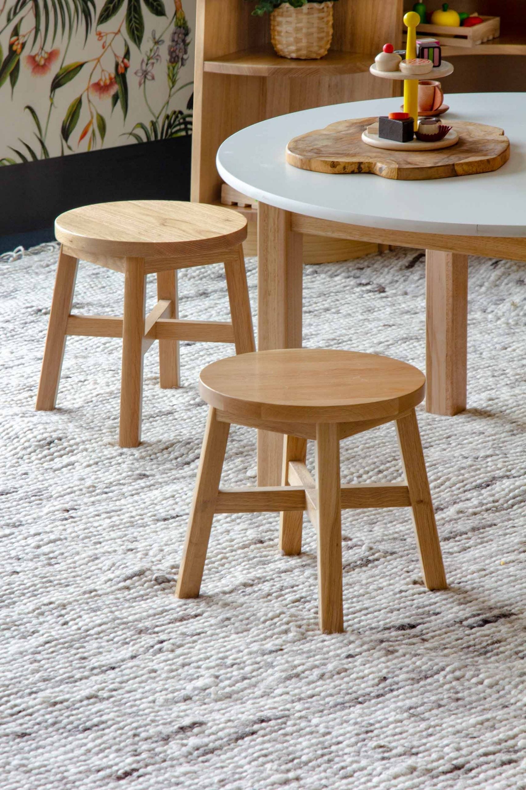 Oak Round Stool