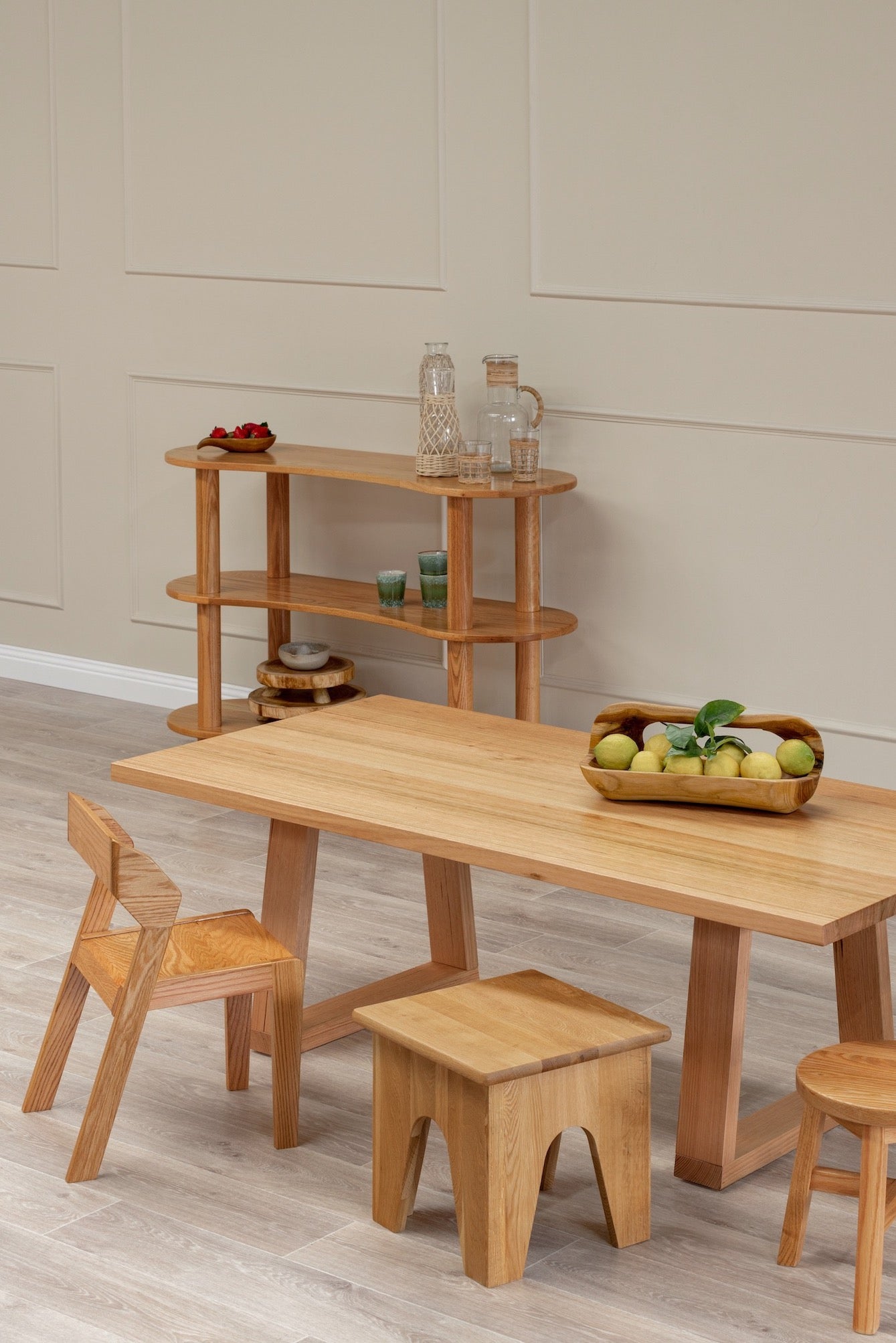 Oak Square Stool