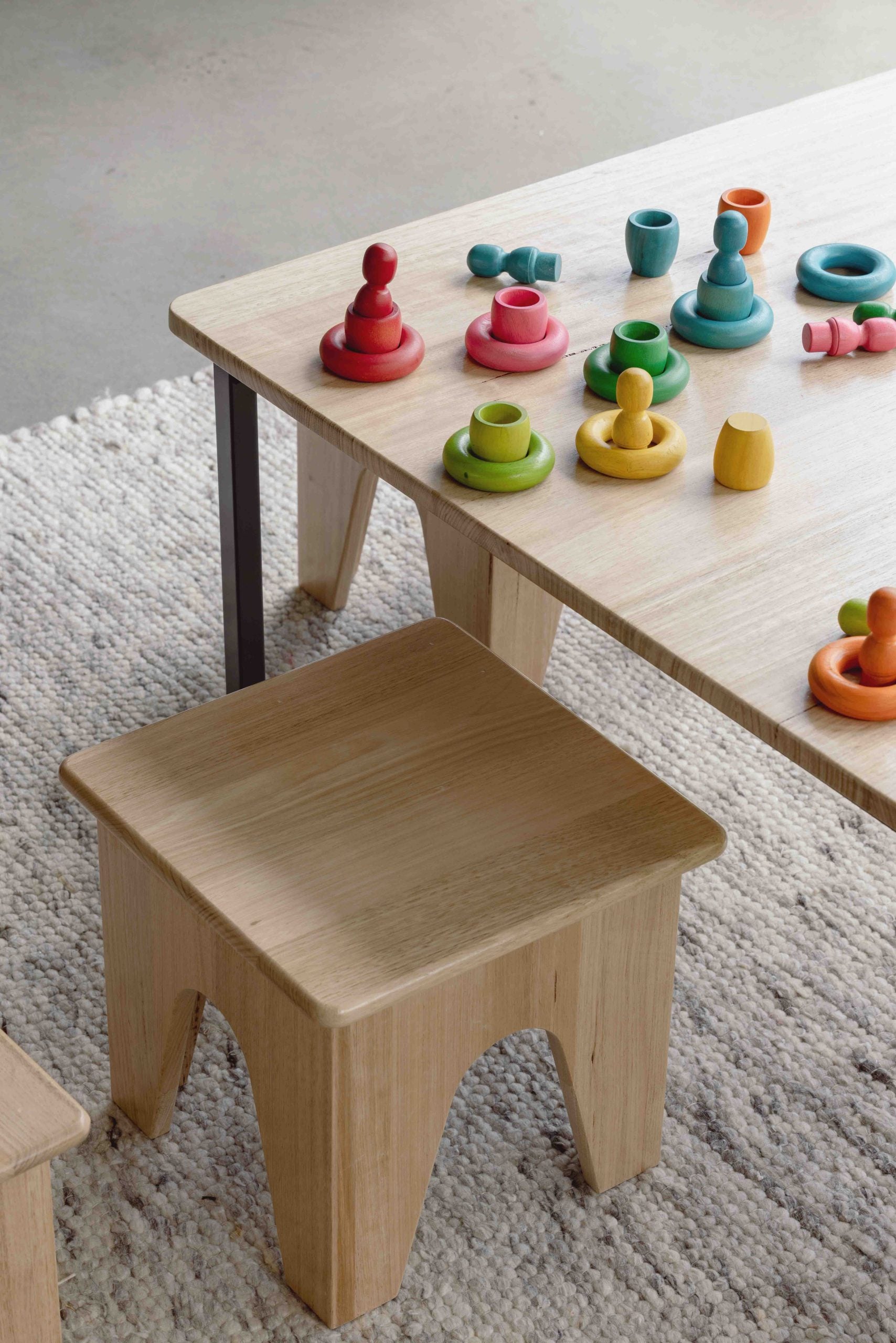 Oak Square Stool