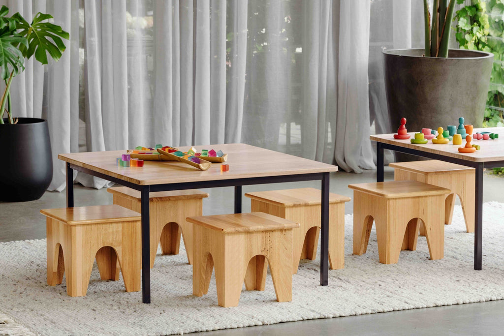 Oak Square Stool