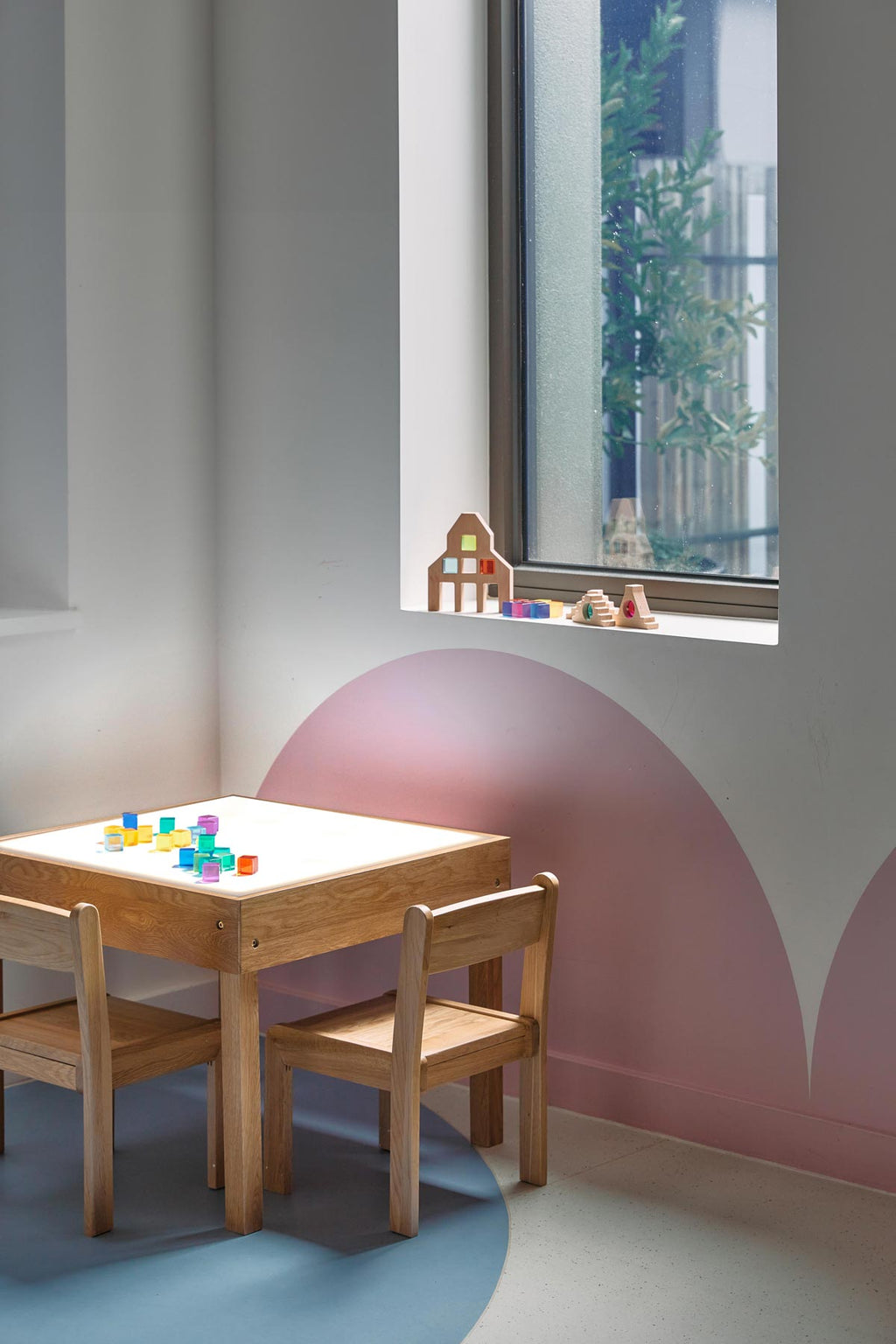 Oak Square Light Table