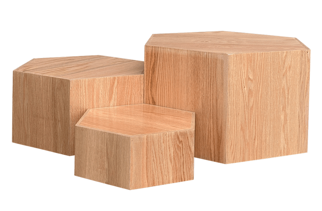 Oak Hexagon Nesting Tables