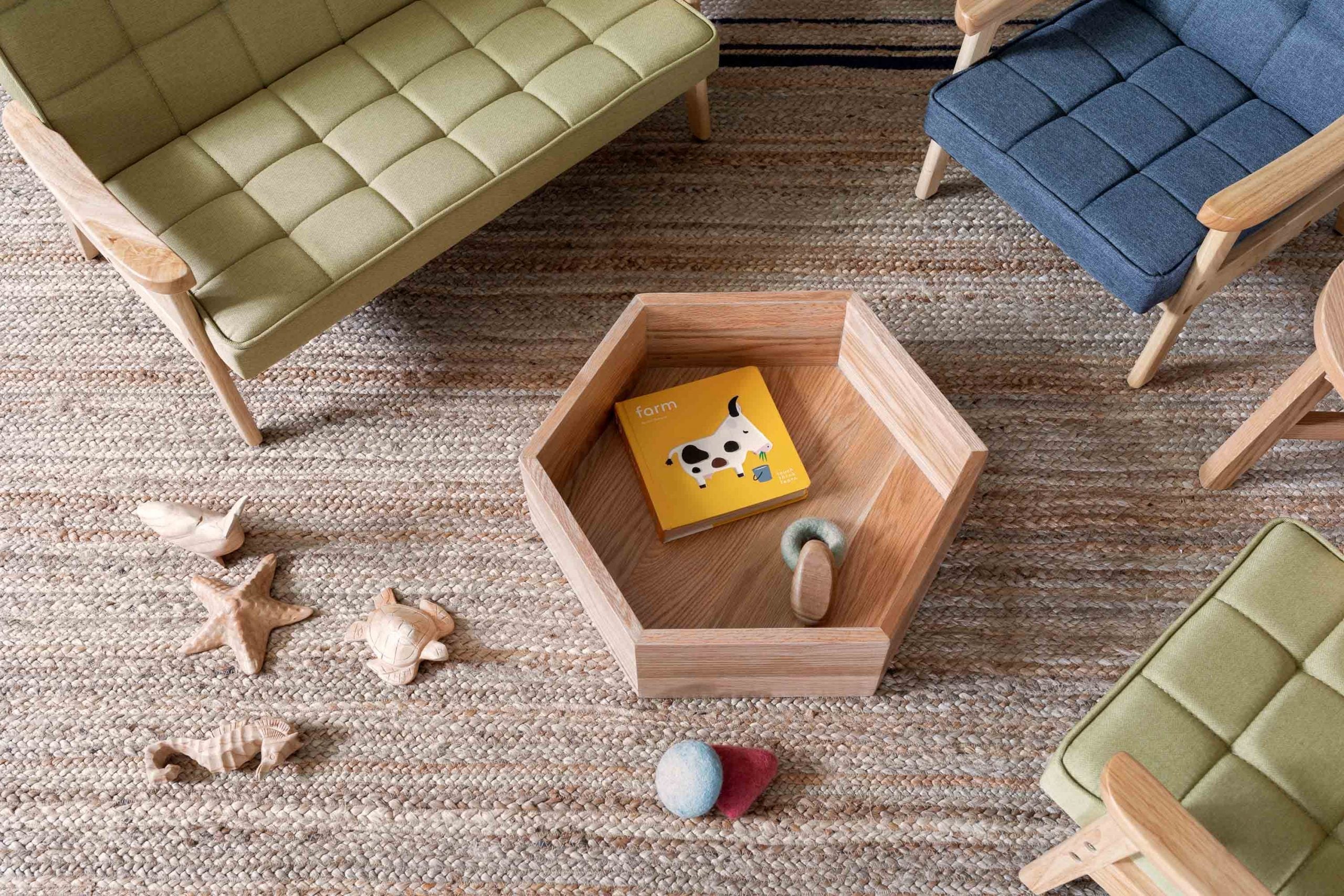 Oak Hexagon Nesting Tables