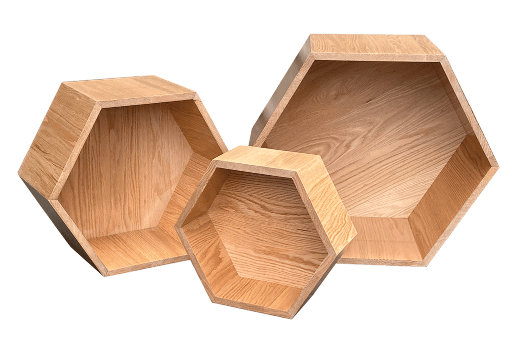 Oak Hexagon Nesting Tables