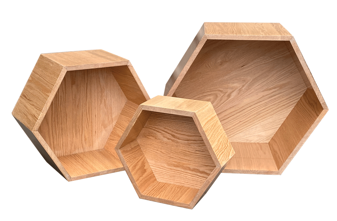 Oak Hexagon Nesting Tables