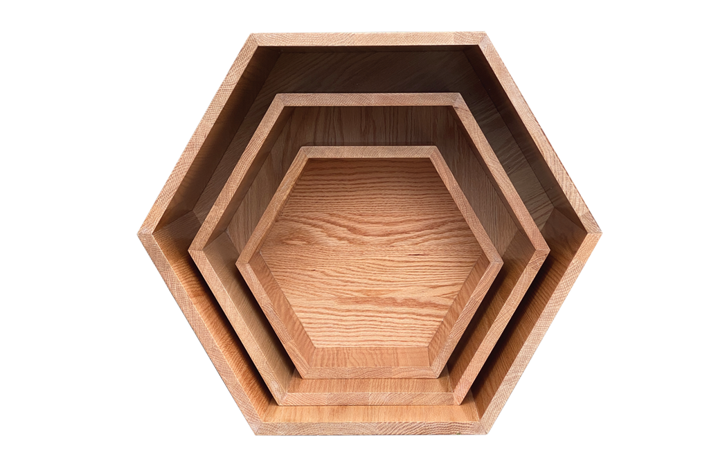 Oak Hexagon Nesting Tables