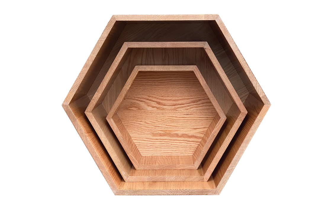 Oak Hexagon Nesting Tables