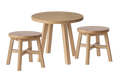 Oak Round Table & Stool Set
