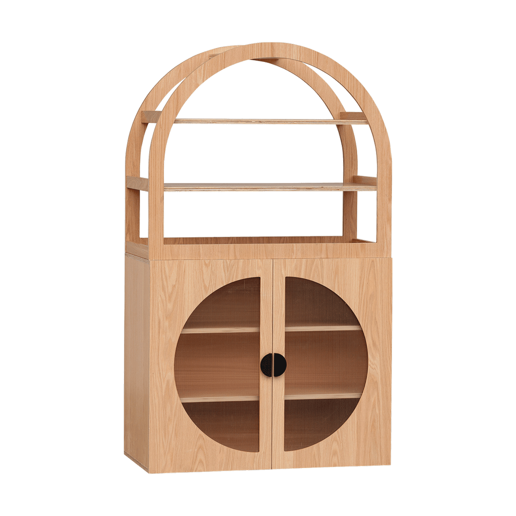 Oak Arched Cabinet Perspex