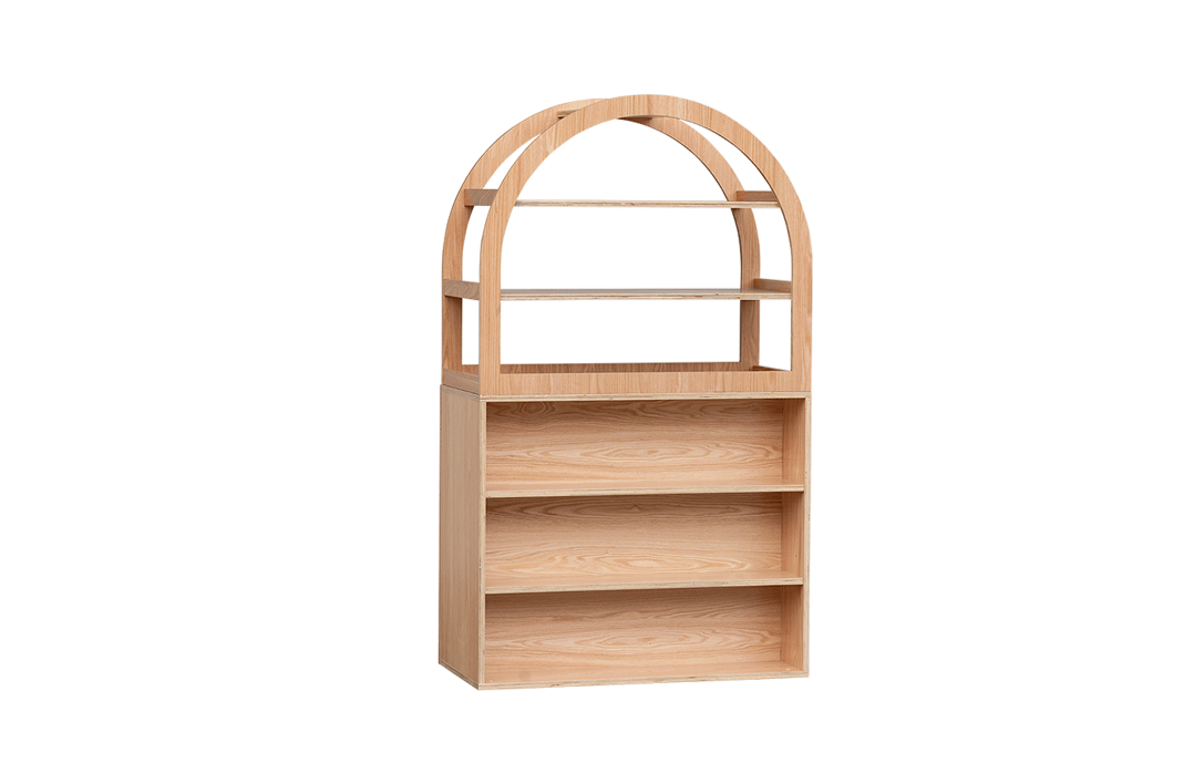 Oak Arched Cabinet Perspex