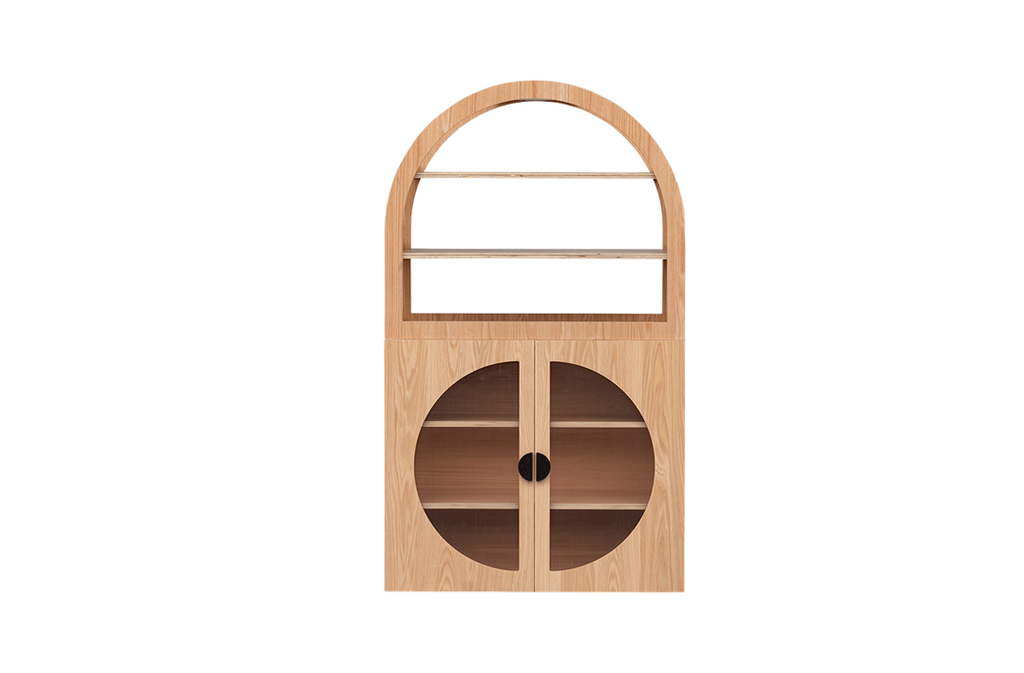 Oak Arched Cabinet Perspex
