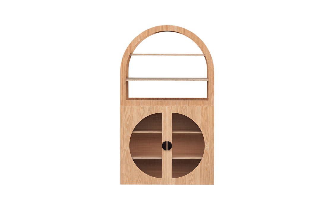 Oak Arched Cabinet Perspex