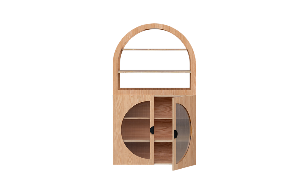 Oak Arched Cabinet Perspex