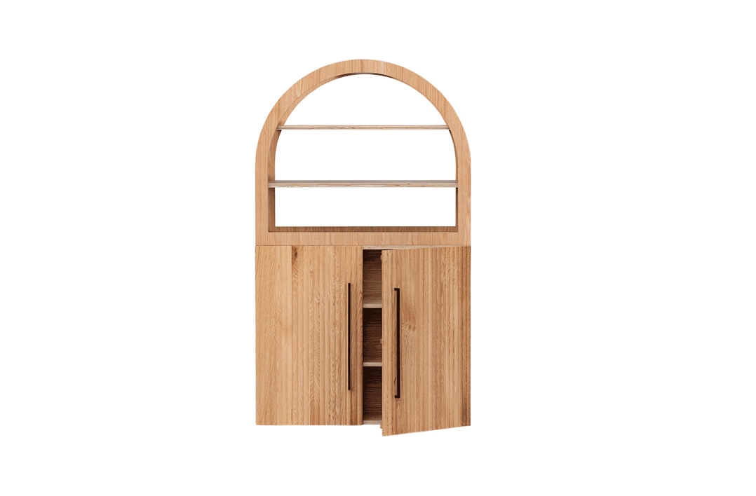 Oak Arched Cabinet