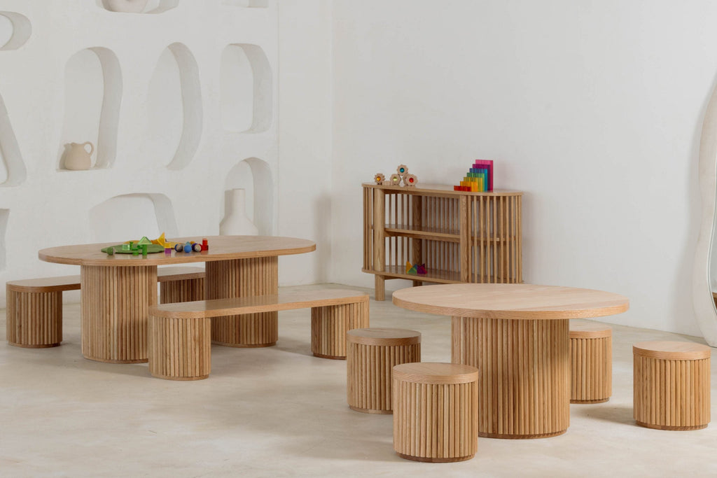 Oak Fluted Oval Table