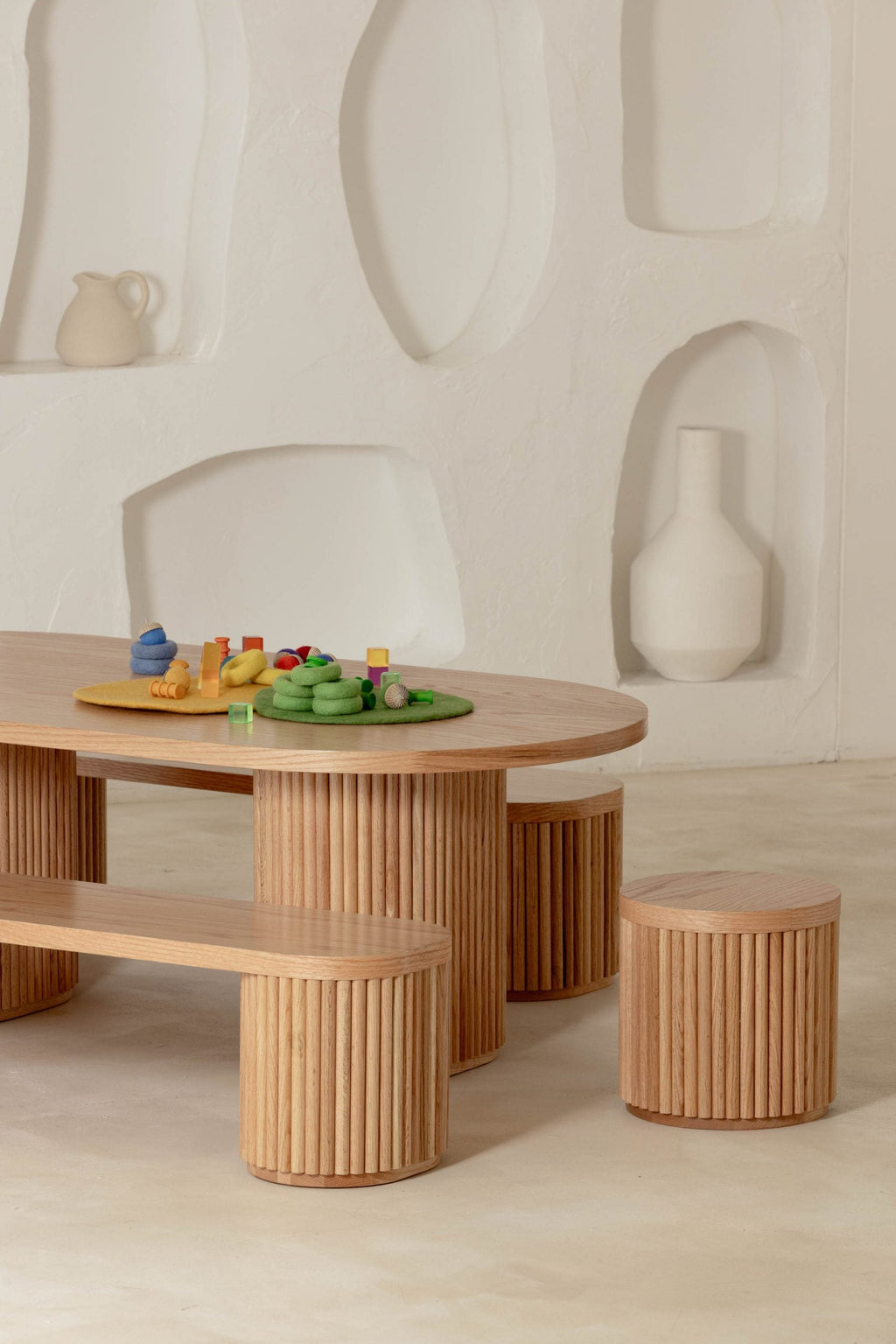 Oak Fluted Bench