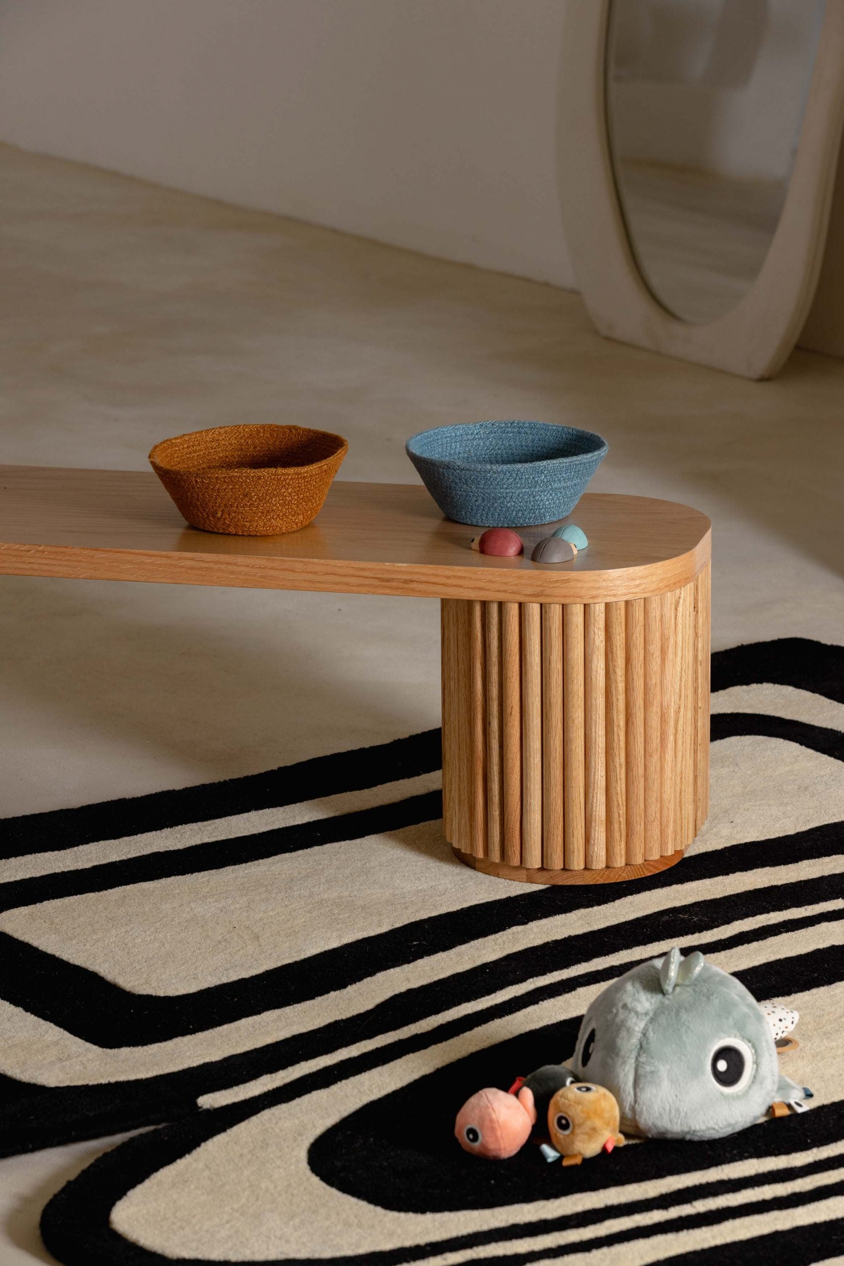 Oak Fluted Bench