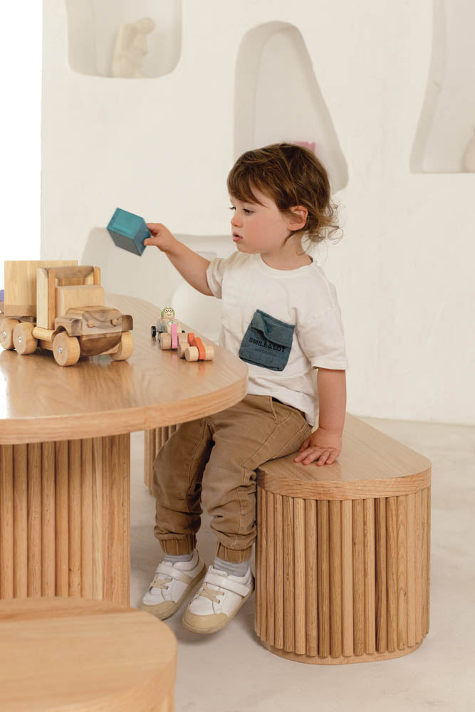 Oak Fluted Bench