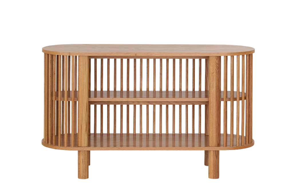 Oak Two Tiered Fluted Shelf