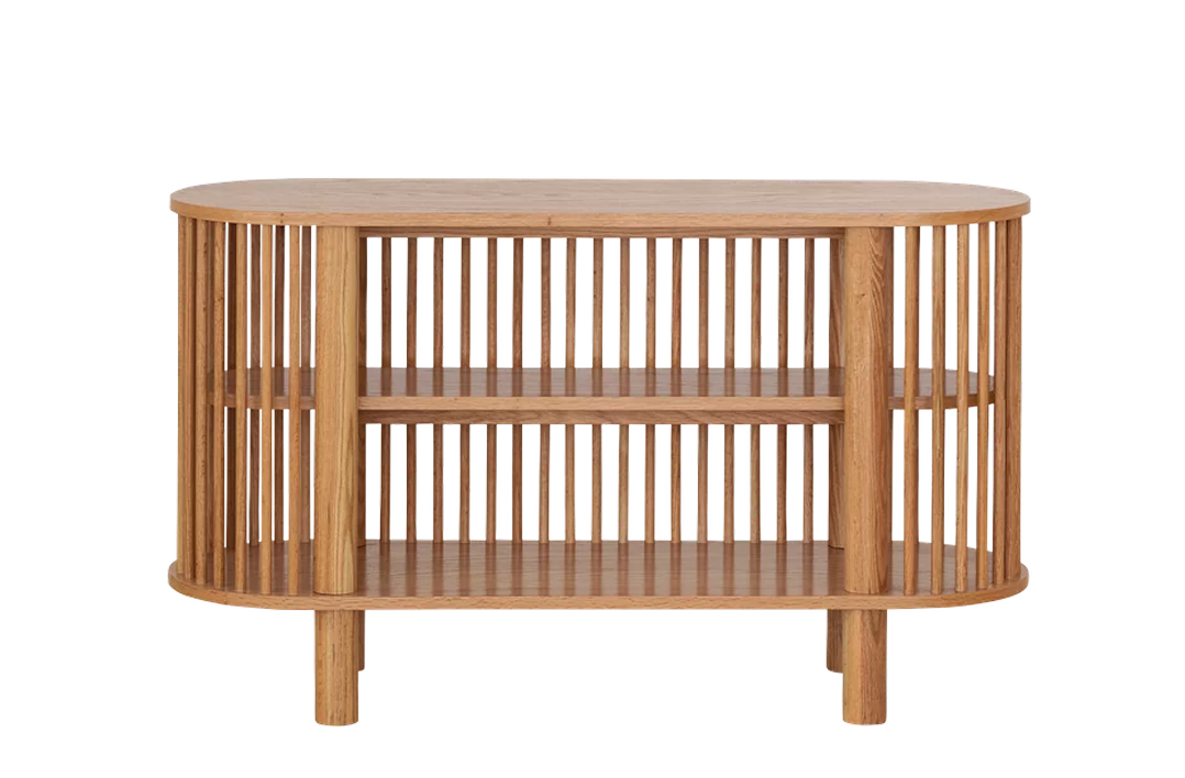 Oak Two Tiered Fluted Shelf